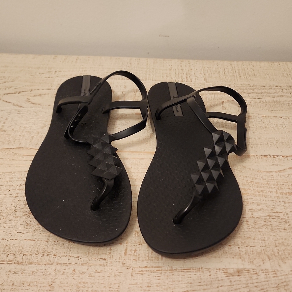 Ipanema Black Women's Sandals with Studded Design NEVER WORN!